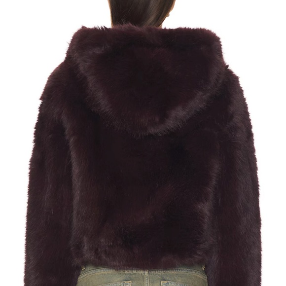 FREE PEOPLE LOUDER PLEASE faux fur jacket! size small NWT color Grape 🍇 GORGEOUS - Picture 5 of 13